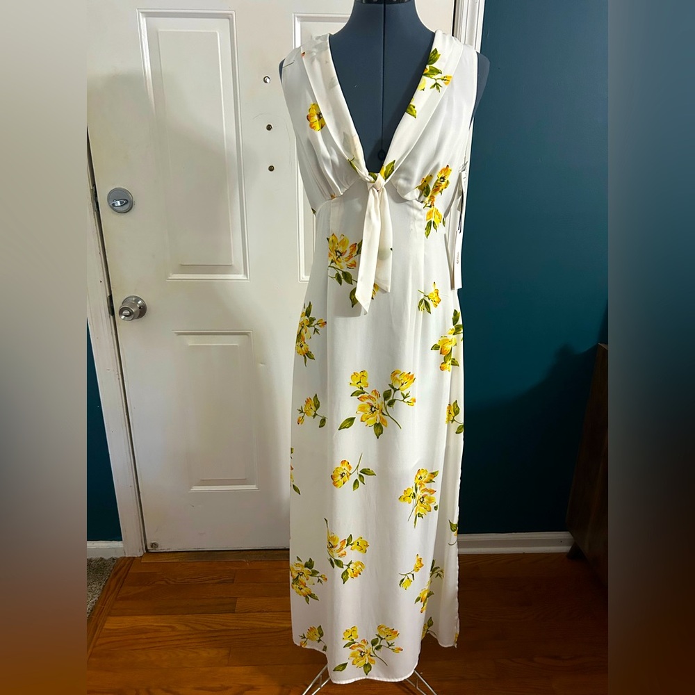 NWT June & Hudson White and Yellow Floral Maxi Dress Size M